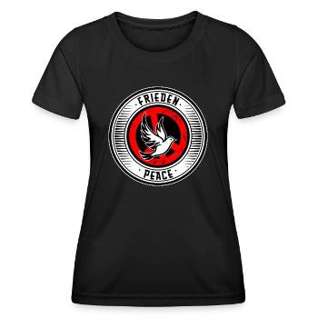 Frieden Peace - T-shirt sport Femme - noir - Devant - AI Model Female 172 light (172cm)