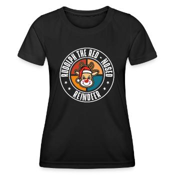 Rudolph - T-shirt sport Femme - noir - Devant - AI Model Female 172 light (172cm)