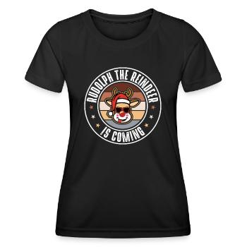 Rudolph - T-shirt sport Femme - noir - Devant - AI Model Female 172 light (172cm)