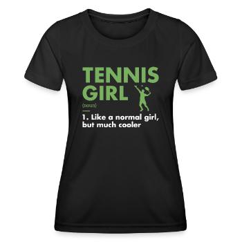 Sport Girl Definition Tennis - Frauen Funktions-T-Shirt - Schwarz - Vorne - AI Model Female 172 light (172cm)