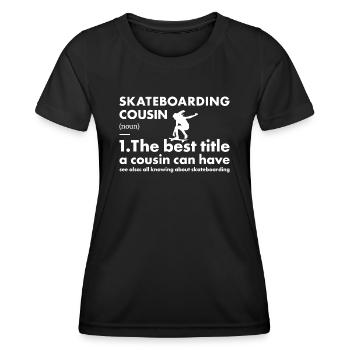 Sport Cousin Skateboarding - Frauen Funktions-T-Shirt - Schwarz - Vorne - AI Model Female 172 light (172cm)