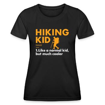 Hiker Kid Definition Hiking - Frauen Funktions-T-Shirt - Schwarz - Vorne - AI Model Female 172 light (172cm)