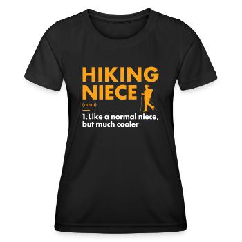 Hiker Niece Definition Hiking - Frauen Funktions-T-Shirt - Schwarz - Vorne - AI Model Female 172 light (172cm)