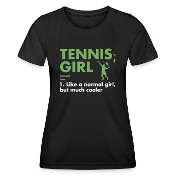 Sport Girl Definition Tennis - Frauen Funktions-T-Shirt - Schwarz - Vorne - AI Model Female 172 light (172cm)