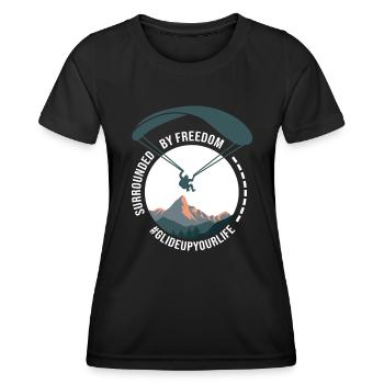 Parapente Vol à voile long Pilote Parapente - T-shirt sport Femme - noir - Devant - AI Model Female 172 light (172cm)