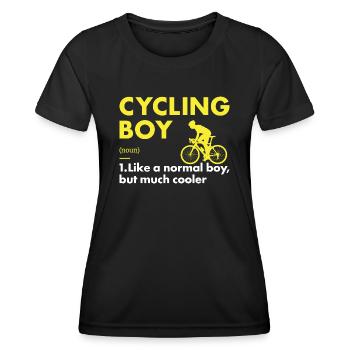 Sport Boy Cycling - Frauen Funktions-T-Shirt - Schwarz - Vorne - AI Model Female 172 light (172cm)