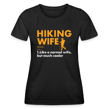 Hiker Wife Definition Hiking - Frauen Funktions-T-Shirt - Schwarz - Vorne - AI Model Female 172 light (172cm)