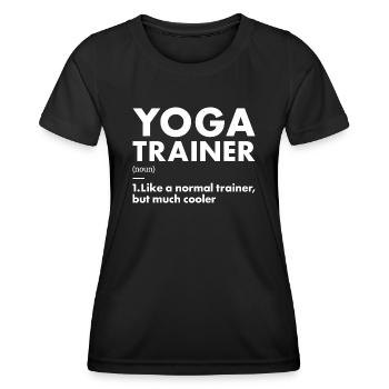 Yogi Trainer Definition Yoga - Women's Functional T-Shirt - black - Front - AI Model Female 172 light (172cm)