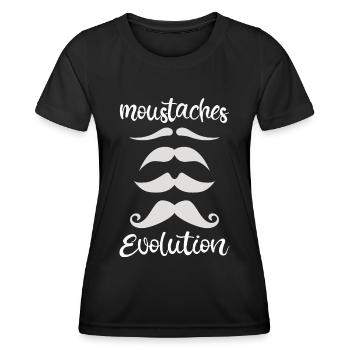 Schnurrbart Evolution - Frauen Funktions-T-Shirt - Schwarz - Vorne - AI Model Female 172 light (172cm)