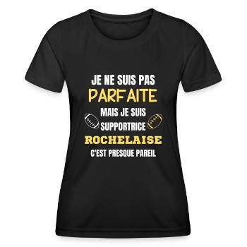 Supportrice La Rochelle Parfait Rugby - T-shirt sport Femme - noir - Devant - AI Model Female 172 light (172cm)