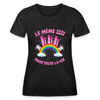 Team Mariée, EVJF, Cadeau Future Mariée - T-shirt sport Femme - noir - Devant - AI Model Female 172 light (172cm)