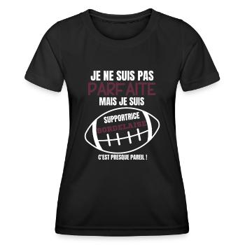 Supportrice Bordelaise Rugby - T-shirt sport Femme - noir - Devant - AI Model Female 172 light (172cm)