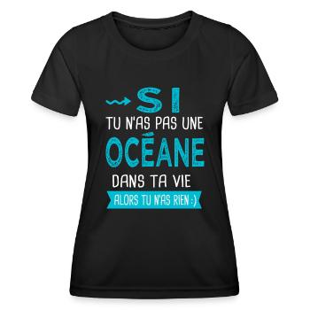 Océane Si tu n as pas une océane - T-shirt sport Femme - noir - Devant - AI Model Female 172 light (172cm)