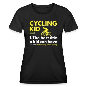 Sport Kid Cycling - Frauen Funktions-T-Shirt - Schwarz - Vorne - AI Model Female 172 light (172cm)