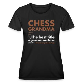 Chess Player Grandma Definition Chess - Women's Functional T-Shirt - black - Front - AI Model Female 172 light (172cm)