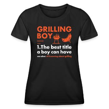 Griller Boy Définition Grillades - T-shirt sport Femme - noir - Devant - AI Model Female 172 light (172cm)