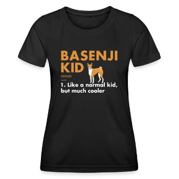 Chien Basenji Kid Définition - T-shirt sport Femme - noir - Devant - AI Model Female 172 light (172cm)
