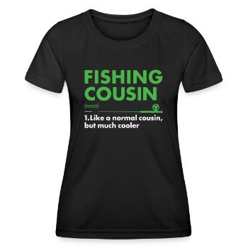 Fisher Cousin Définition Pêche - T-shirt sport Femme - noir - Devant - AI Model Female 172 light (172cm)