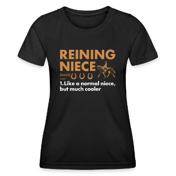 Reiner Niece Definition Reining - Frauen Funktions-T-Shirt - Schwarz - Vorne - AI Model Female 172 light (172cm)