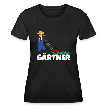 Gärtner Rasen mähen - Frauen Funktions-T-Shirt - Schwarz - Vorne - AI Model Female 172 light (172cm)