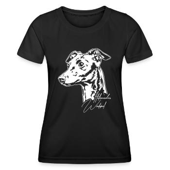 ITALIENISCHES WINDSPIEL Portrait Windhund Wilsigns - Frauen Funktions-T-Shirt - Schwarz - Vorne - AI Model Female 172 light (172cm)