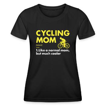 Sport Mom Cycling - Frauen Funktions-T-Shirt - Schwarz - Vorne - AI Model Female 172 light (172cm)