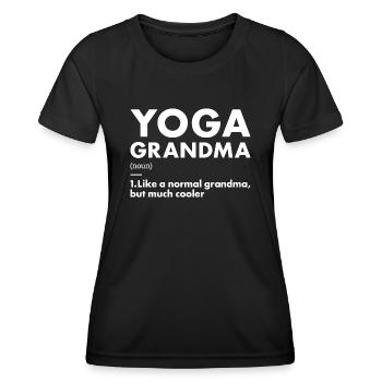 Yogi Grandma Definition Yoga - Frauen Funktions-T-Shirt - Schwarz - Vorne - AI Model Female 172 light (172cm)