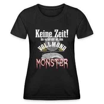 Wels Angeln - Frauen Funktions-T-Shirt - Schwarz - Vorne - AI Model Female 172 light (172cm)