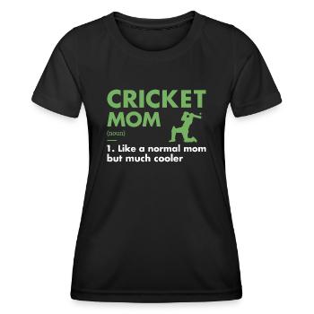 Sport Mom Definition Cricket - Frauen Funktions-T-Shirt - Schwarz - Vorne - AI Model Female 172 light (172cm)