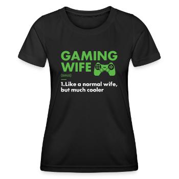 Gamer Wife Definition Gaming - Frauen Funktions-T-Shirt - Schwarz - Vorne - AI Model Female 172 light (172cm)