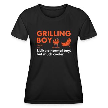 Griller Boy Definition Grilling - Women's Functional T-Shirt - black - Front - AI Model Female 172 light (172cm)
