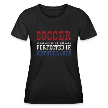 Netherlands Soccer Dutch Football Netherlander - Frauen Funktions-T-Shirt - Schwarz - Vorne - AI Model Female 172 light (172cm)