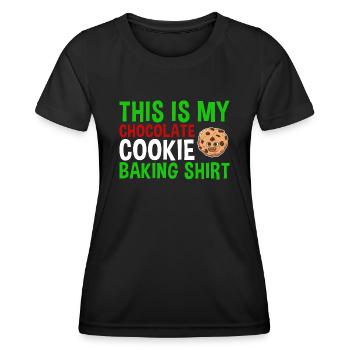 Baking Chocolate Christmas Cookie Baking Cookie - Women's Functional T-Shirt - black - Front - AI Model Female 172 light (172cm)