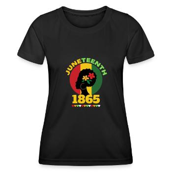 Juneteenth Is My Independence Day-Juneteenth 1865 - Women's Functional T-Shirt - black - Front - AI Model Female 172 light (172cm)