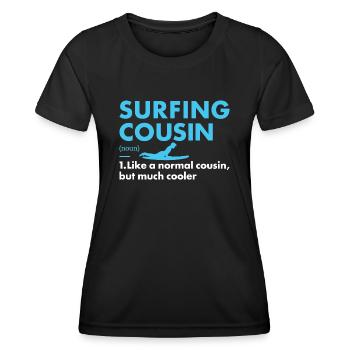 Sport Cousin Surfing - Frauen Funktions-T-Shirt - Schwarz - Vorne - AI Model Female 172 light (172cm)