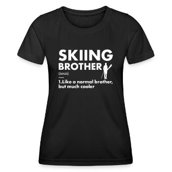 Sport Brother Skiing - Frauen Funktions-T-Shirt - Schwarz - Vorne - AI Model Female 172 light (172cm)