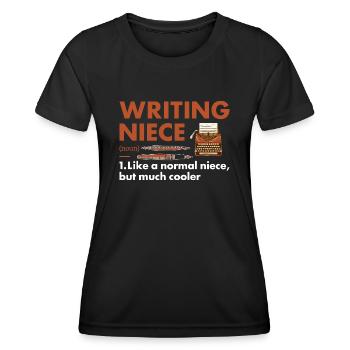 Writer Niece Definition Writing - Women's Functional T-Shirt - black - Front - AI Model Female 172 light (172cm)
