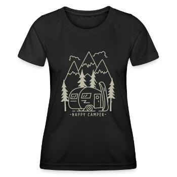 Camping Camper Motorhome Caravan - Women's Functional T-Shirt - black - Front - AI Model Female 172 light (172cm)
