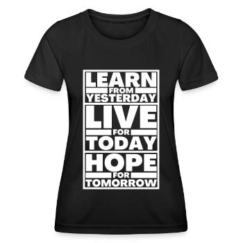 Motivation Inspiration Workout Quote - Women's Functional T-Shirt - black - Front - AI Model Female 172 light (172cm)