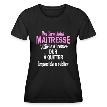 Une formidable maitresse difficile à trouver - T-shirt sport Femme - noir - Devant - AI Model Female 172 light (172cm)