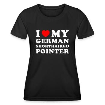 I Love My German Shorthaired Pointer - Women's Functional T-Shirt - black - Front - AI Model Female 172 light (172cm)