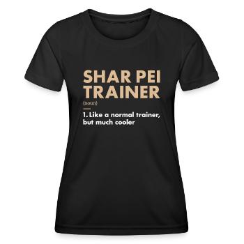 Shar Pei Entraîneur Definiton - T-shirt sport Femme - noir - Devant - AI Model Female 172 light (172cm)