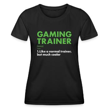 Gamer Trainer Definition Gaming - Frauen Funktions-T-Shirt - Schwarz - Vorne - AI Model Female 172 light (172cm)