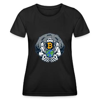 Bitcoin to the Moon - T-shirt sport Femme - noir - Devant - AI Model Female 172 light (172cm)