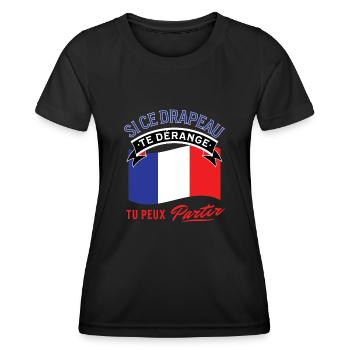 Fierté du drapeau français - T-shirt sport Femme - noir - Devant - AI Model Female 172 light (172cm)