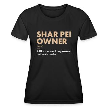 Définition du propriétaire de Shar Pei - T-shirt sport Femme - noir - Devant - AI Model Female 172 light (172cm)