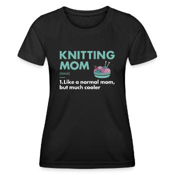 Tricoteuse Maman Définition Tricot - T-shirt sport Femme - noir - Devant - AI Model Female 172 light (172cm)