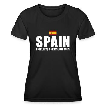 Spain No Helmets No Pads Just Balls Spain Rugby - Frauen Funktions-T-Shirt - Schwarz - Vorne - AI Model Female 172 light (172cm)