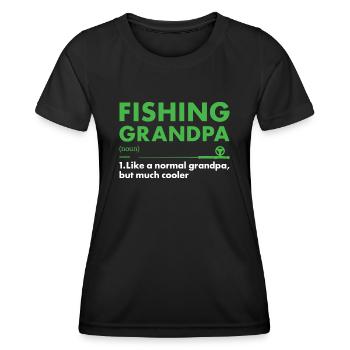 Pêcheur Grand-père Définition Pêche - T-shirt sport Femme - noir - Devant - AI Model Female 172 light (172cm)