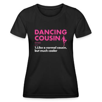 Danseur Cousin Définition Danse - T-shirt sport Femme - noir - Devant - AI Model Female 172 light (172cm)
